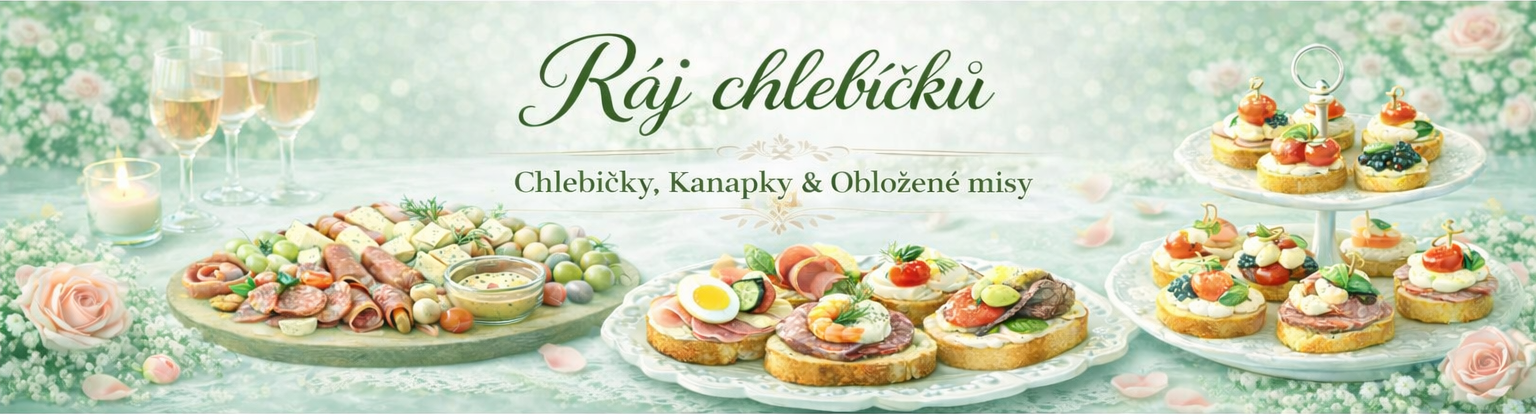 Ráj chlebíčků, kanapky a obložené mísy